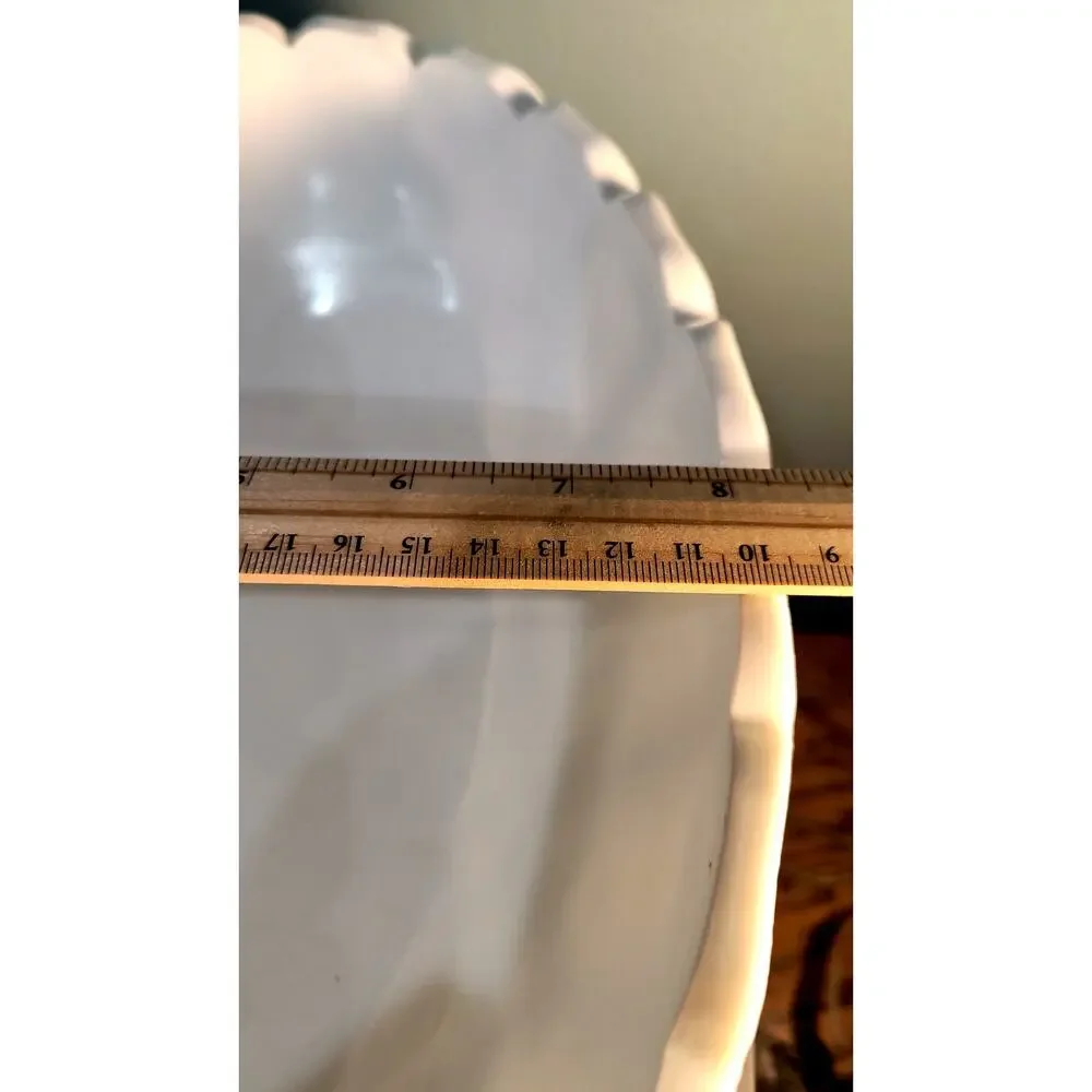 839. Milk Glass Footed Fruit Bowl Harvest